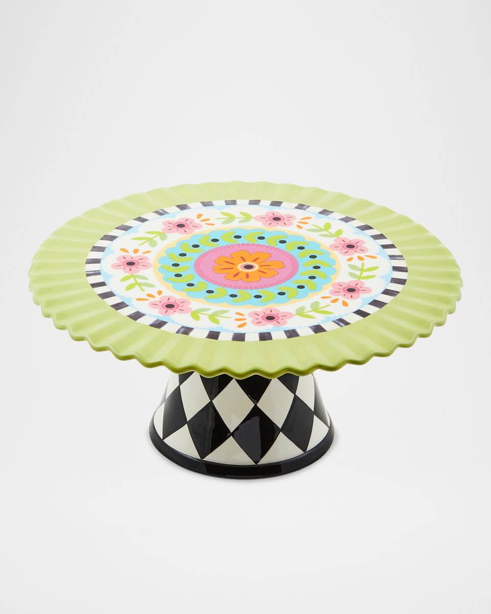 Calico Pedestal Platter